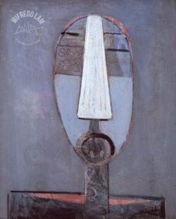 Oil on canvas
<br>72,4 x 59,7 cm (28 1/2 x 23 1/2 in.)
<br>Private collection Máscara, 1940 - Wifredo Lam