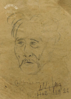 Pencil on paper
<br>14,5 x 11 cm (5 3/4 x 4 3/8 in.)
<br>Private collection Portrait of Lam Yam, 1922 - Drawings - Wifredo Lam
