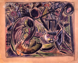 Pencil, ink and watercolor on paper
<br>31,5 x 38,5 cm
<br>Private collection Untitled, ca 1937 - Drawings - Wifredo Lam