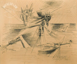 51 x 62 cm (20 1/8 x 24 3/8 in.) Carte des Vents, 1946 - Drawings - Wifredo Lam